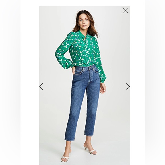 Yumi Kim Green Floral Silk Blouse - Picture 5 of 16